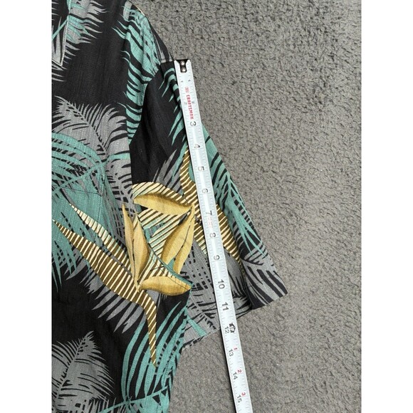 Reyn Spooner Shirt Mens L Regency Silk Jacquard Loop Collar Hawaiian Palm - Picture 9 of 12